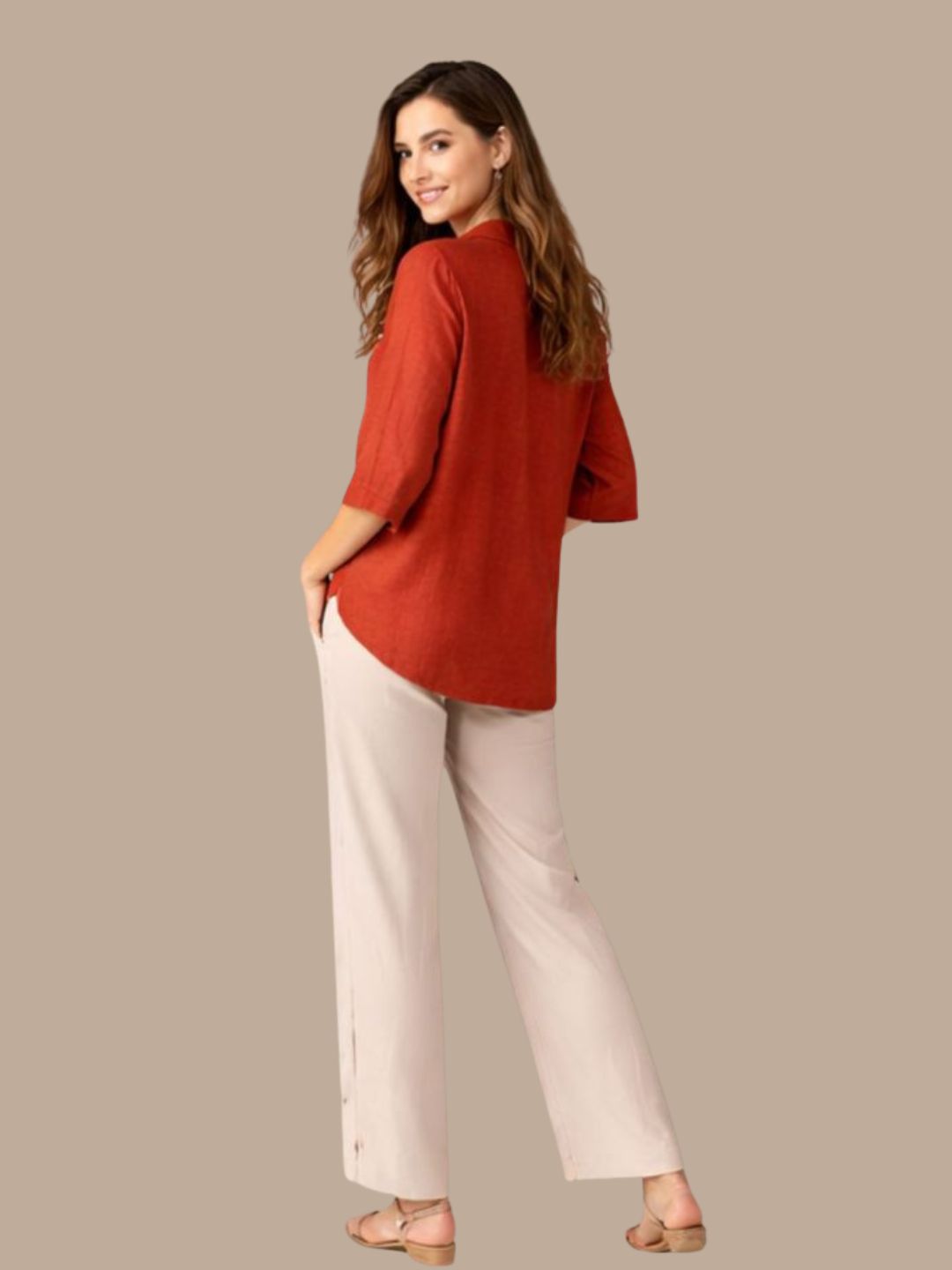 Albion Rust Embroidered Shirt & Pant Co-Ord Set for Women | Premium Loose Fit Stylish Outfit