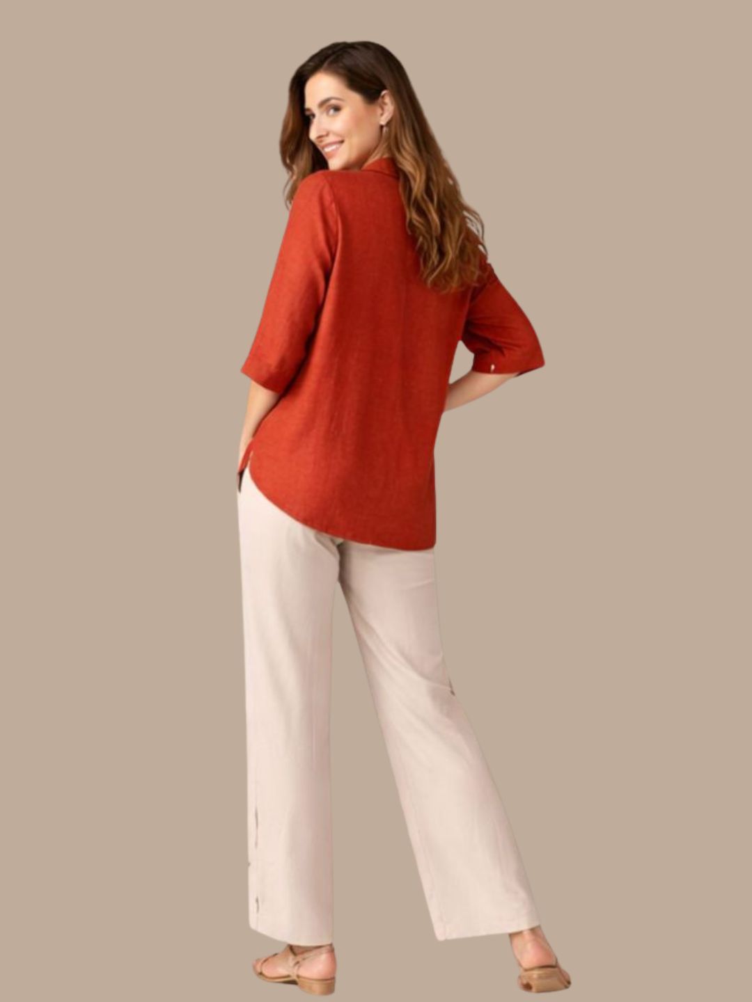 Albion Rust Embroidered Shirt & Pant Co-Ord Set for Women | Premium Loose Fit Stylish Outfit