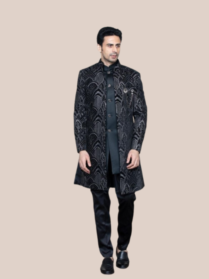 ALBION Men’s Indo Western Suit for Wedding & Festive Occasions