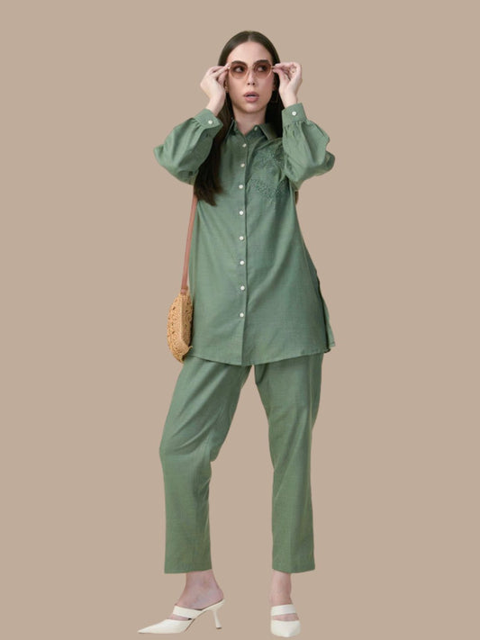 Albion Premium Ladies Napoleon Green Coordinate Set