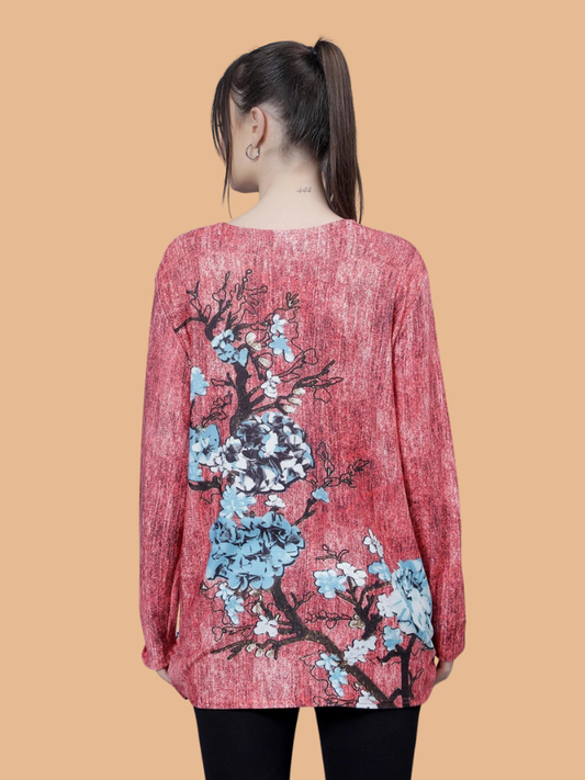 Albion Women Pre Winter Soft Printed Everyday Wear Top