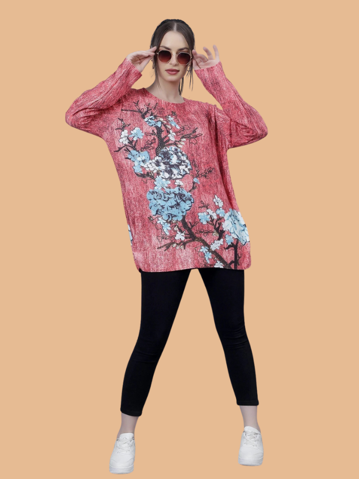 Albion Women Pre Winter Soft Printed Everyday Wear Top