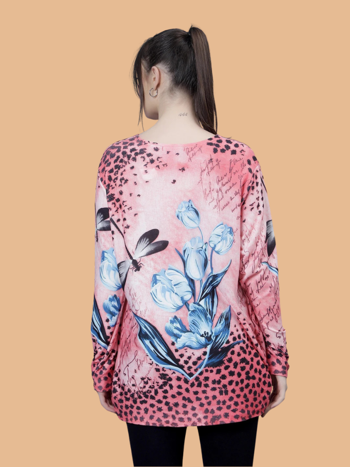 Albion Women Pre Winter Elegant Printed Trendy Casual Top