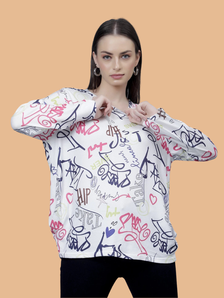 Albion Women Pre Winter Fashion Printed Daily Wear Top