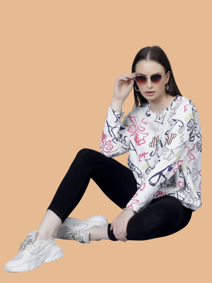 Albion Women Pre Winter Fashion Printed Daily Wear Top