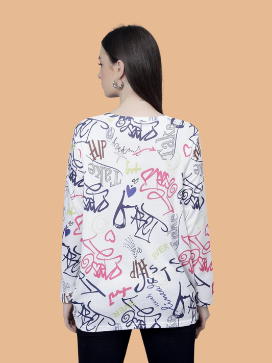 Albion Women Pre Winter Fashion Printed Daily Wear Top