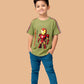 Albion Boys Pista Green Iron Man Graphic Printed T-Shirt | Superhero Casual Cotton Tee for Kids