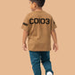 Albion Boys Khaki Horse Graphic Printed T-Shirt | Freedom Casual Cotton Tee for Kids