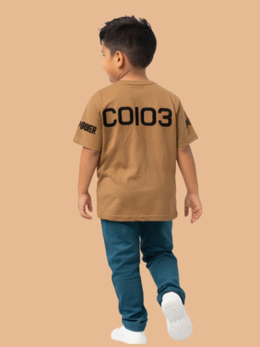 Albion Boys Khaki Horse Graphic Printed T-Shirt | Freedom Casual Cotton Tee for Kids