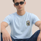 Albion Men’s Premium Graphic Print Casual T-Shirt – Stylish Light Blue Streetwear Tee