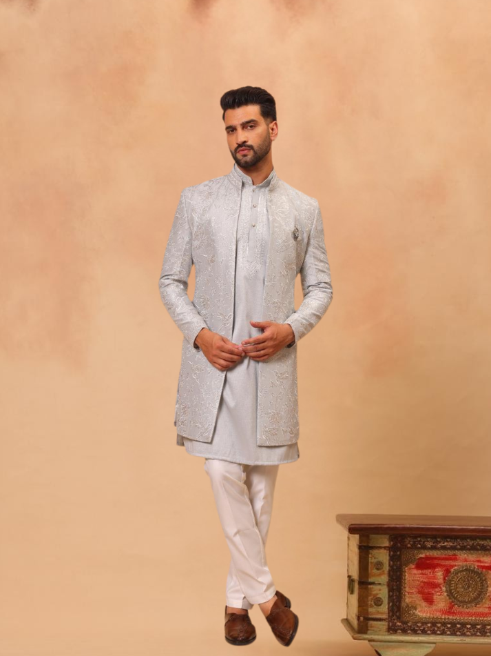Albion Men’s Traditional Indo-Western Ethnic Suit with Modern Fit