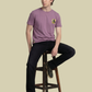 Albion Men’s Premium Graphic Print Casual T-Shirt – Stylish Mauve Streetwear