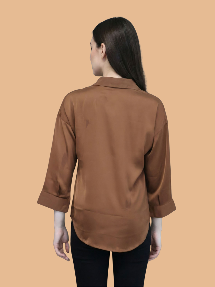 Albion Women Beige Casual Shirt | Lightweight Elegant Everyday Wear