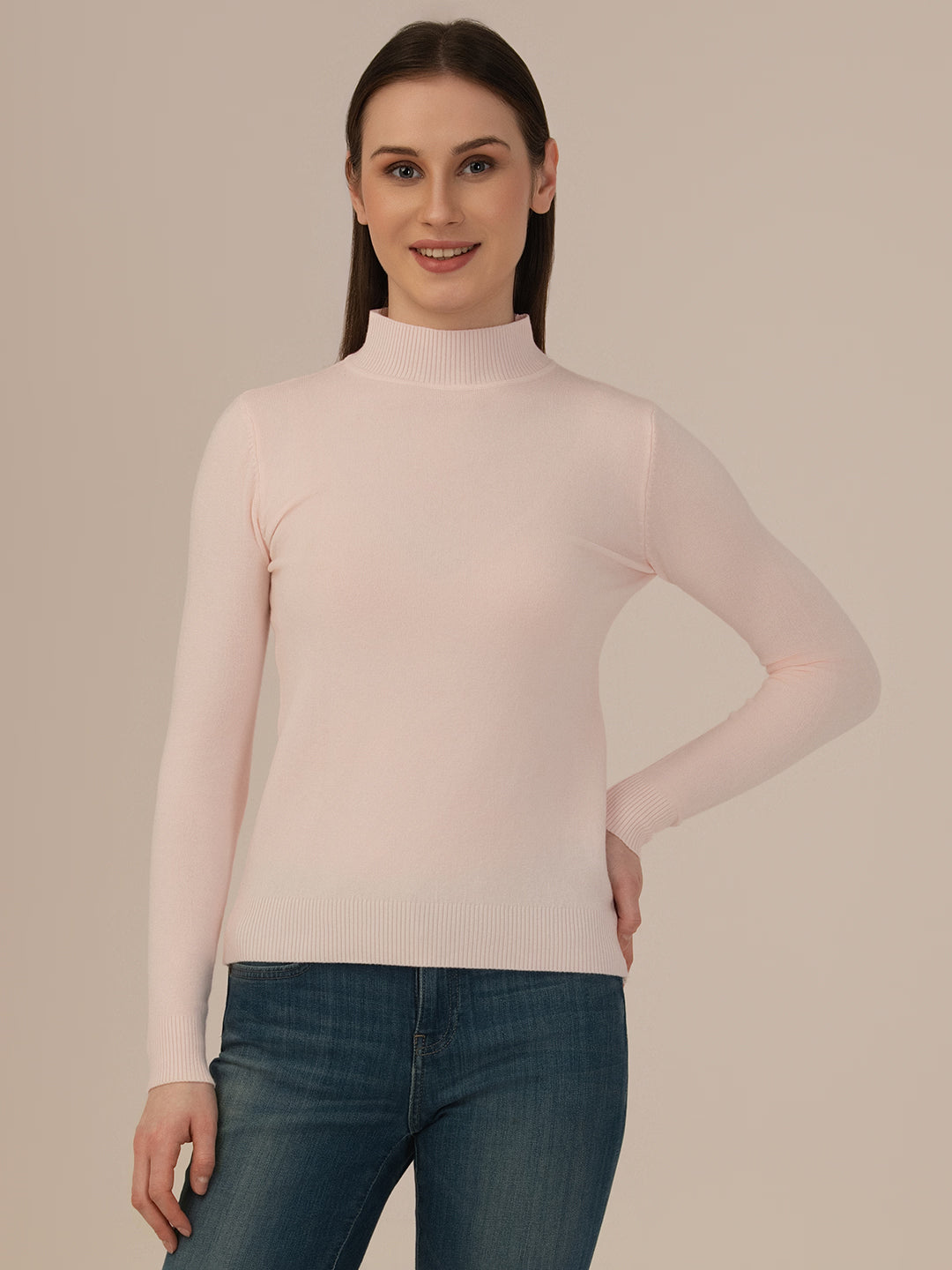 Albion Women’s Woollen Pullover – Cozy Winter Wear_PINK