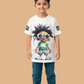 Albion Boys White Graphic Printed T-Shirt | Cool Cartoon Character Casual Cotton Tee for Kids