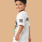 Albion Boys White Graphic Printed T-Shirt | Cool Cartoon Character Casual Cotton Tee for Kids
