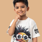 Albion Boys White Graphic Printed T-Shirt | Cool Cartoon Character Casual Cotton Tee for Kids