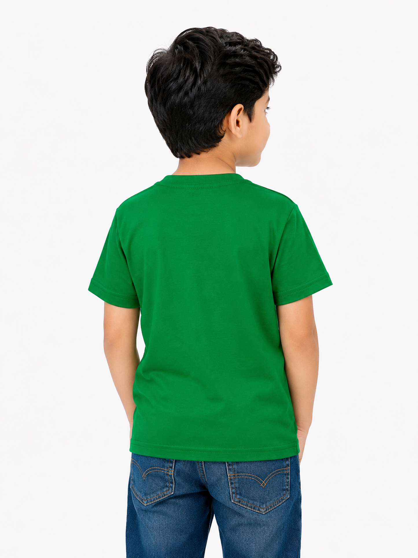 Albion Premium Cotton Kids Green Graphic Print T-Shirt