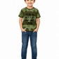 Albion Premium Cotton Kids Green Graphic Print T-Shirt