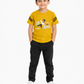 Albion Premium Cotton Kids Yellow Graphic Print T-Shirt