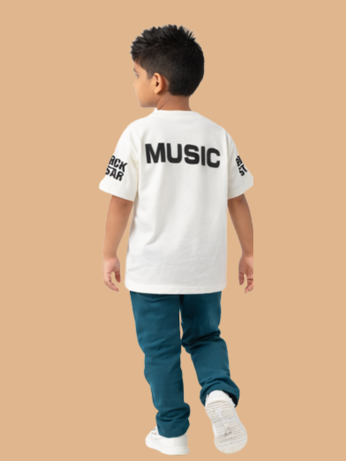 Albion Boys White Graphic Printed T-Shirt | Cool Cartoon Character Casual Cotton Tee for Kids