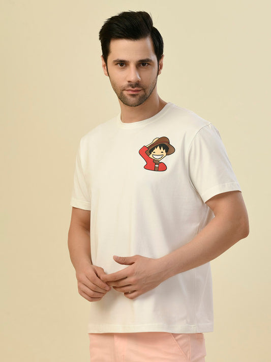 Albion Premium Cyan White Men T-Shirt