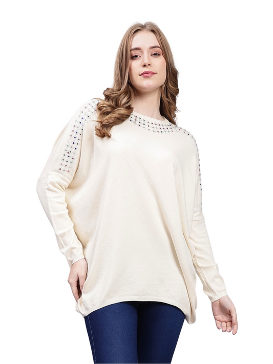 Premium Women’s Sweater - Stylish & Warm Winter Wear - Off White