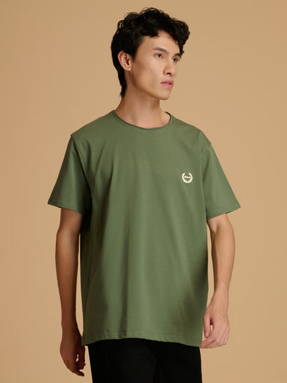 Albion Premium Men's Green T-Shirt – Stylish Regular Fit Casual Cotton T-Shirt for Men