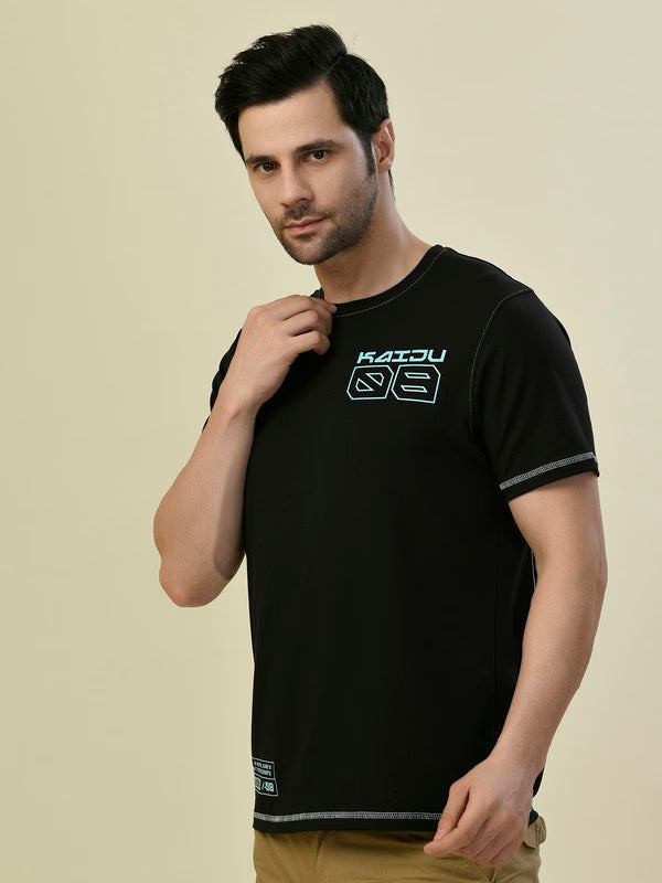 Albion Premium Cyan Black Men T-Shirt