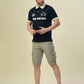Albion Premium Cyan Navy Men T-Shirt