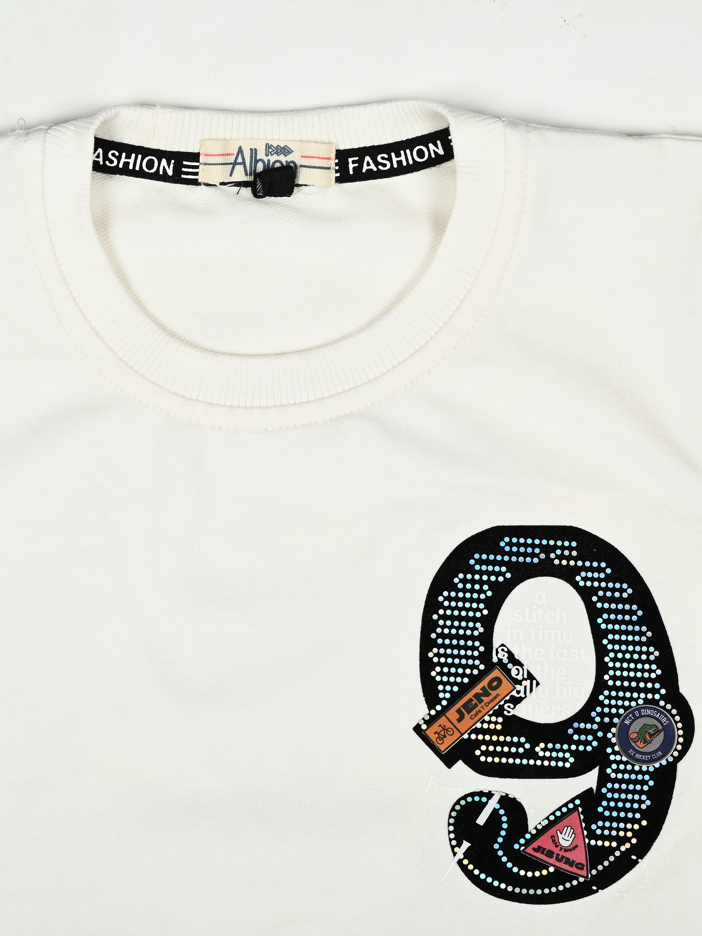 Albion Premium Cotton Kids White  Print T-Shirt