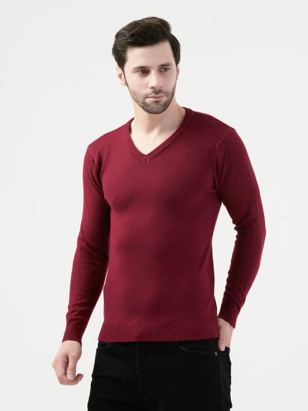Albion Men’s Casual Pullover – Comfortable Knit Top for Work or Weekend_Mehroon