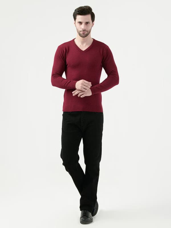 Albion Men’s Casual Pullover – Comfortable Knit Top for Work or Weekend_Mehroon