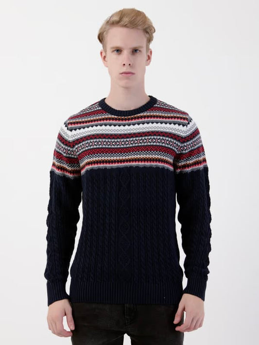 Albion Men’s Soft Knit Pullover – Casual Everyday Style Blue