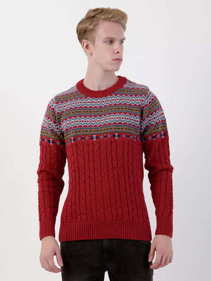 Albion Men’s Pullover Sweater – Soft,  Long Sleeve Knit for Everyday Wear_RANI PINK