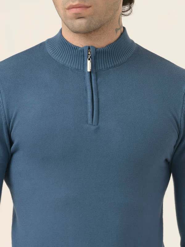 Albion Men’s Pullover Sweater – Soft,  Long Sleeve Knit for Everyday Wear_Blue