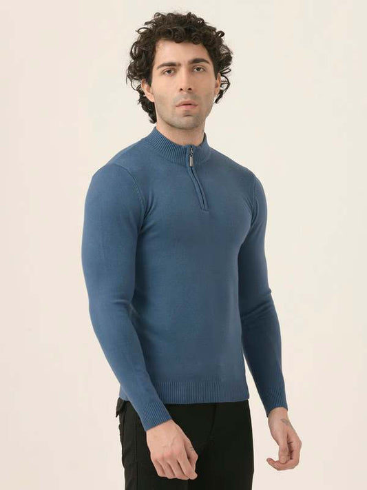 Albion Men’s Pullover Sweater – Soft,  Long Sleeve Knit for Everyday Wear_Blue