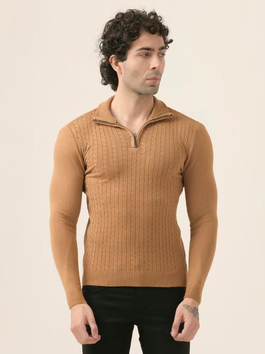 Albion Men’s Classic Fit Pullover – Durable, Stylish, and Comfortable_Brown