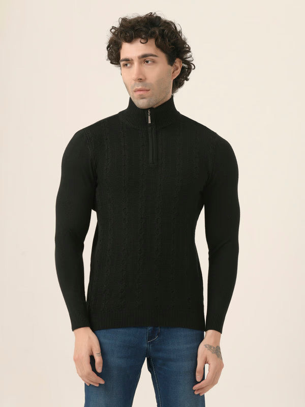 Albion Men’s Casual Pullover – Comfortable Knit Top for Work or Weekend_black