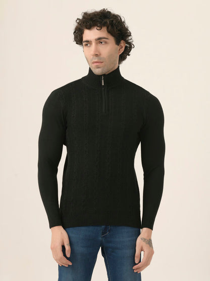 Albion Men’s Casual Pullover – Comfortable Knit Top for Work or Weekend_black