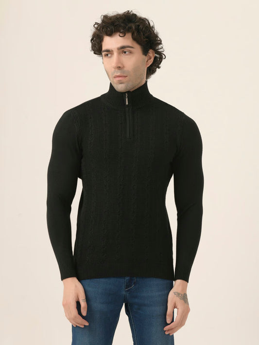 Albion Men’s Casual Pullover – Comfortable Knit Top for Work or Weekend_black