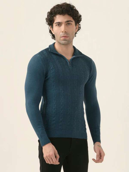Albion Men’s Soft Knit Pullover – Casual Everyday Style_light blue