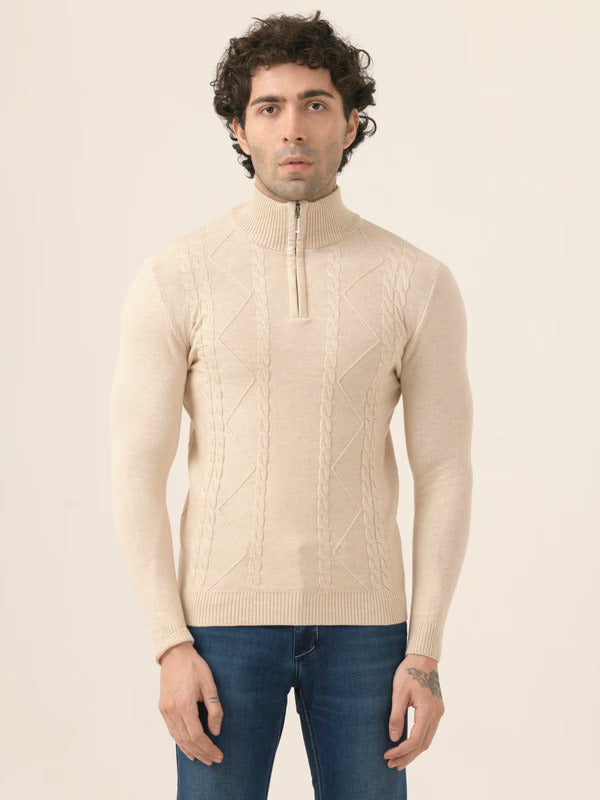 Albion Men’s Pullover Sweater – Soft,  Long Sleeve Knit for Everyday Wear_cream