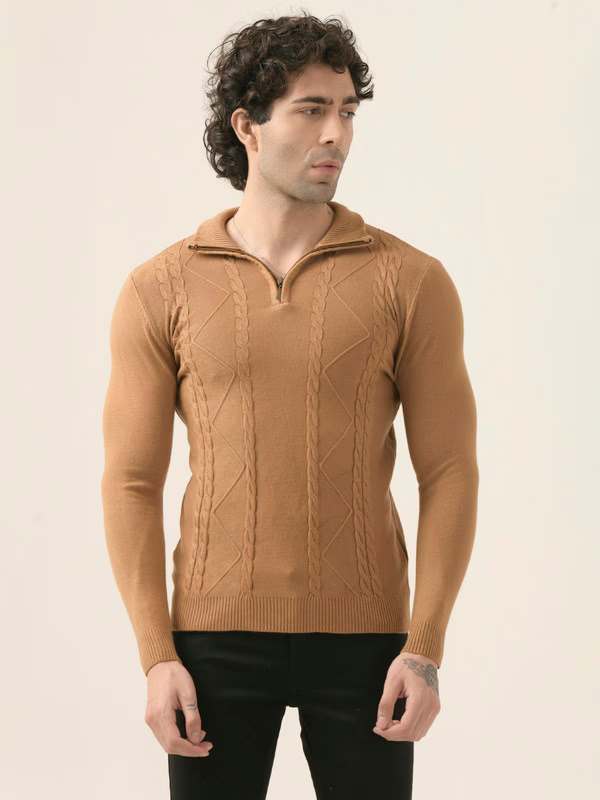 Albion Men’s Soft Knit Pullover – Casual Everyday Style_brown