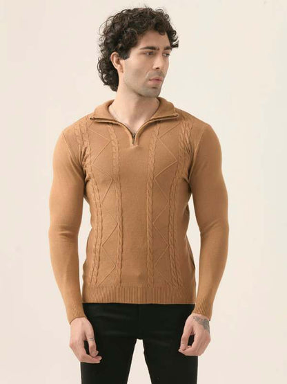 Albion Men’s Soft Knit Pullover – Casual Everyday Style_brown