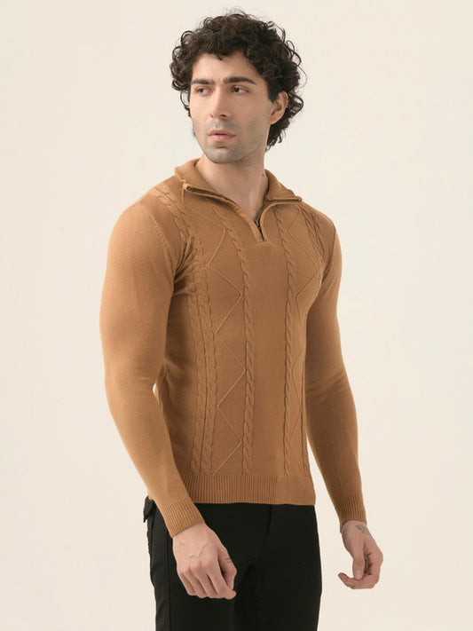 Albion Men’s Soft Knit Pullover – Casual Everyday Style_brown