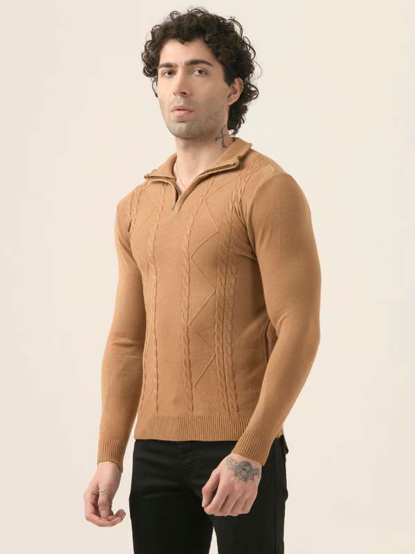 Albion Men’s Soft Knit Pullover – Casual Everyday Style_brown
