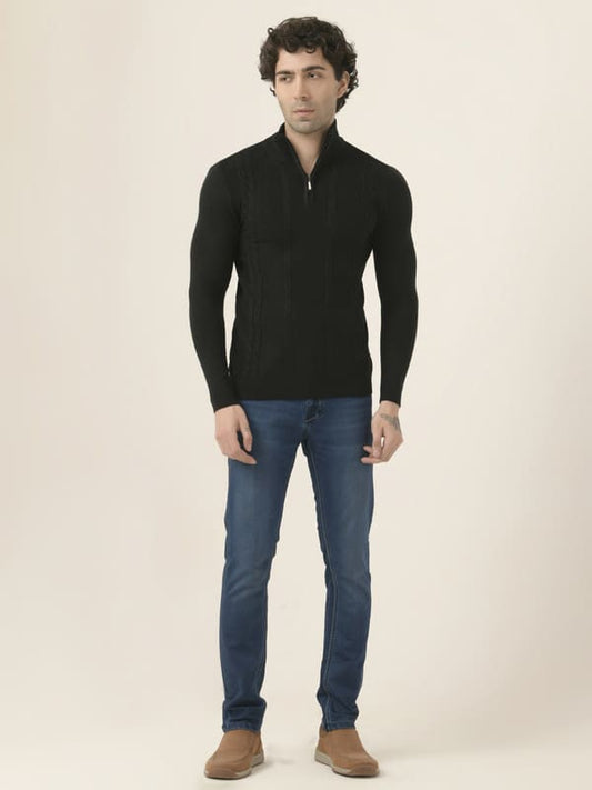 Albion Men’s Casual Pullover – Comfortable Knit Top for Work or Weekend_Black