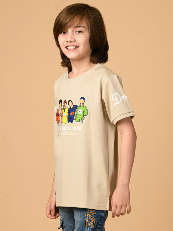 Albion Trendy Printed Boys Tee for Everyday Wear"