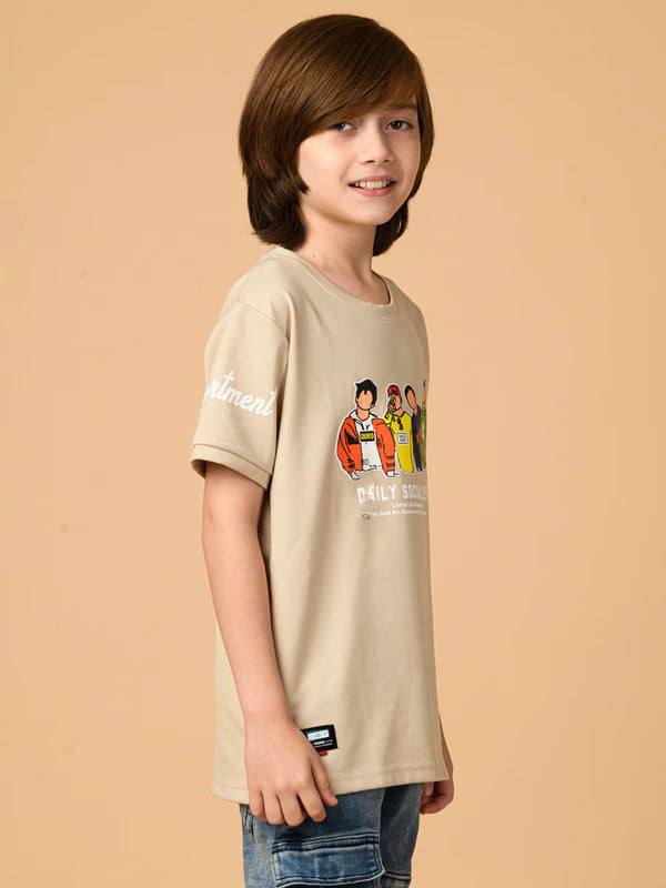 Albion Trendy Printed Boys Tee for Everyday Wear"